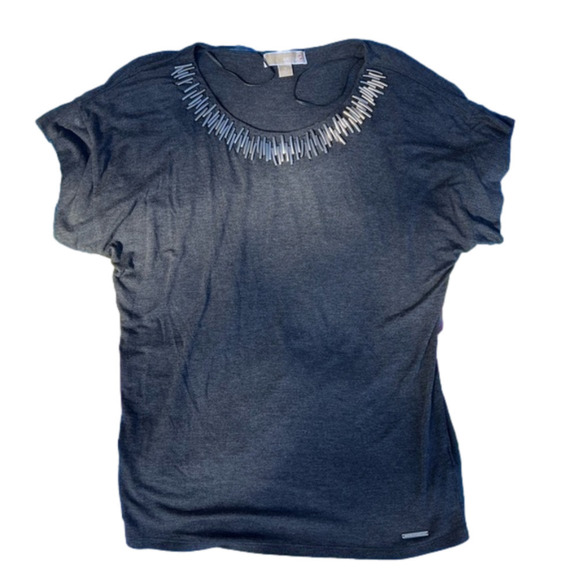 𝅺MICHAEL Kors oversized grey top with silver embellishments size medium - Picture 1 of 4